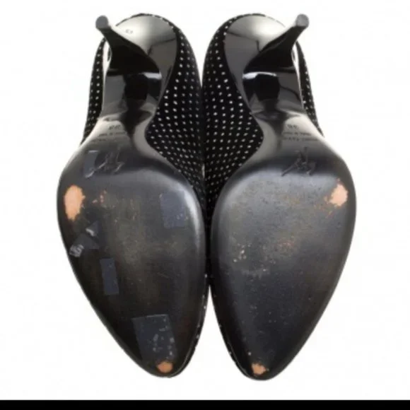 Rare glitter embossed star like dots velvet pumps - Picture 6 of 8